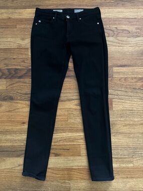 AG Adriano Goldschmied Women’s Size 25R Black The Legging Super Skinny Jeans